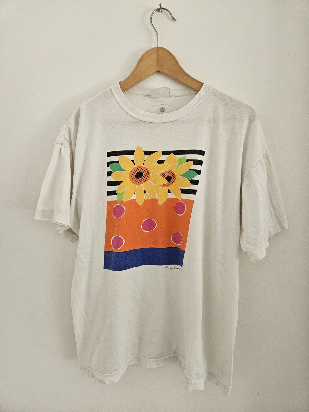 Vintage Mary Quant Shirt Extra Large Art Flowers 90s